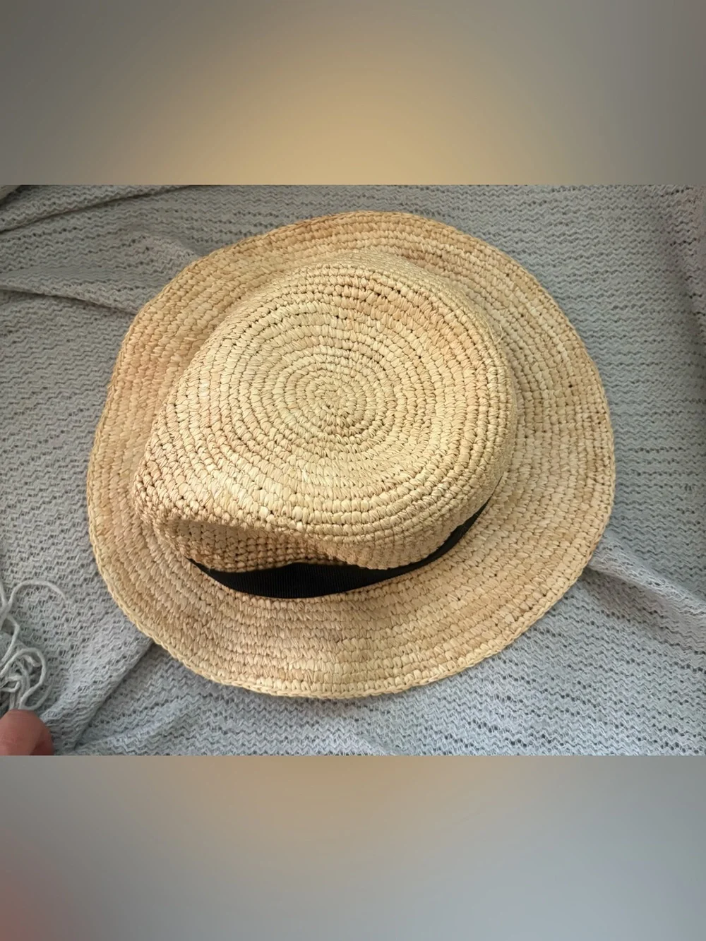 J. Crew 100% Rafia Women's Packable Straw Hat, Size L/XL